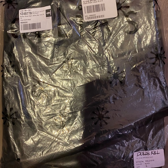 DELIA*s Dollskill NWT Spacey Waves Vegan Leather Star Flare Pants - Picture 4 of 4